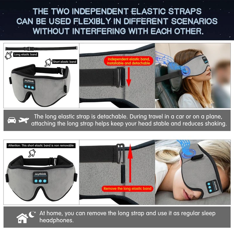 Car Bluetooth Sleep Eye Mask Grey Car Bluetooth Sleep Eye Mask Grey