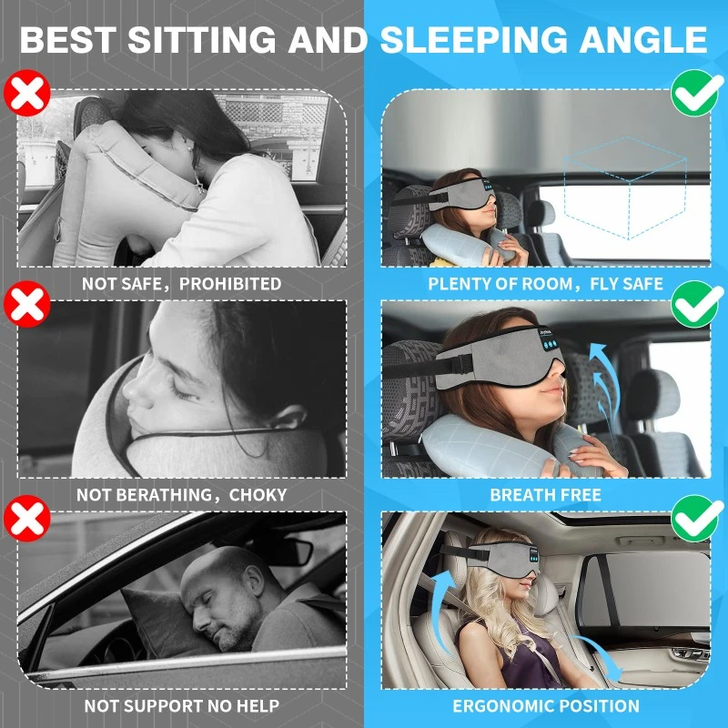 Car Bluetooth Sleep Eye Mask Grey Car Bluetooth Sleep Eye Mask Grey