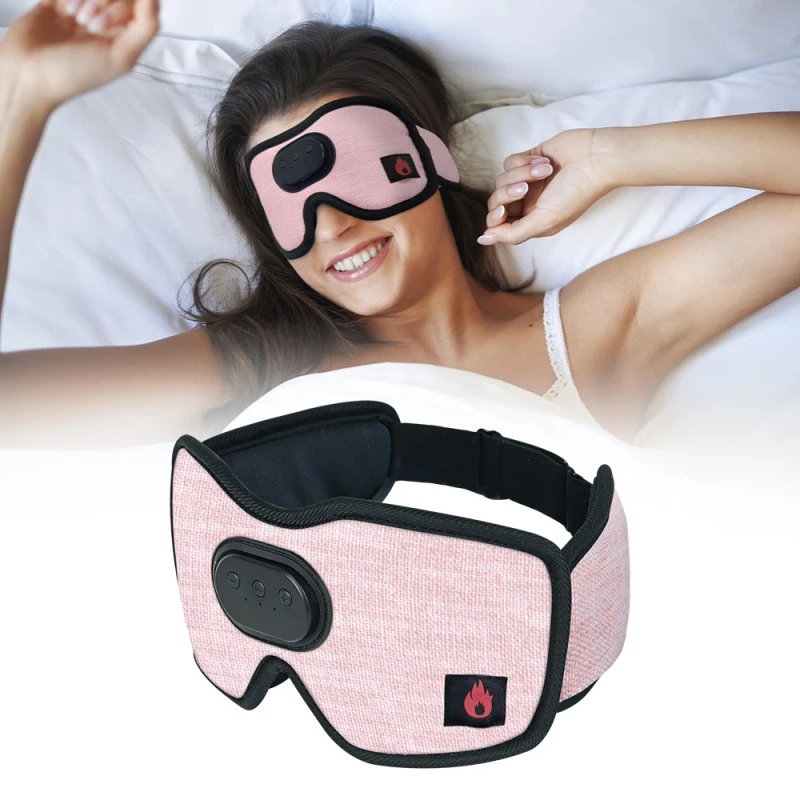 Heated Bluetooth Sleep Eye Mask Sleep Headphones Flax Grey
