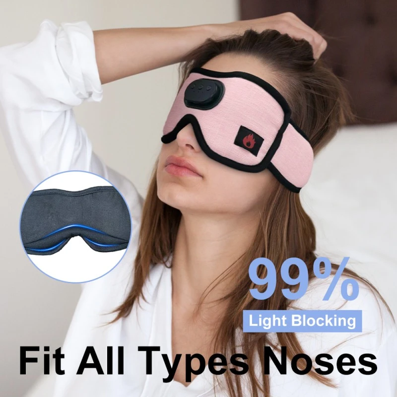 Heated Bluetooth Sleep Eye Mask Sleep Headphones Flax Meal